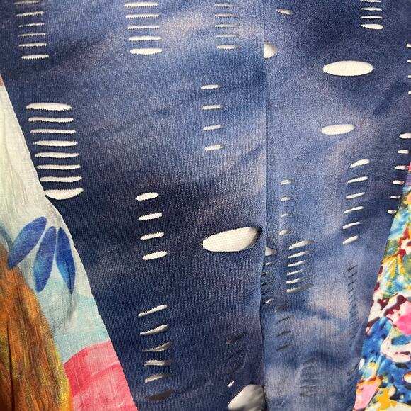 Soft Surroundings Size Small Asymmetric Floral Art to Wear Open Shawl Cardigan - Picture 4 of 10